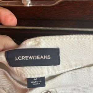 J. Crew white High-waist, straight leg crop jean
